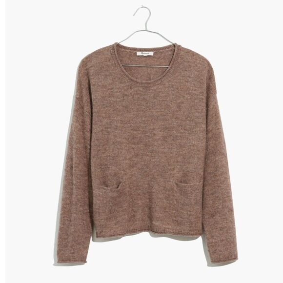 Madewell Chelsea Pocket Pullover Sweater in Heather Cedar - Picture 1 of 5